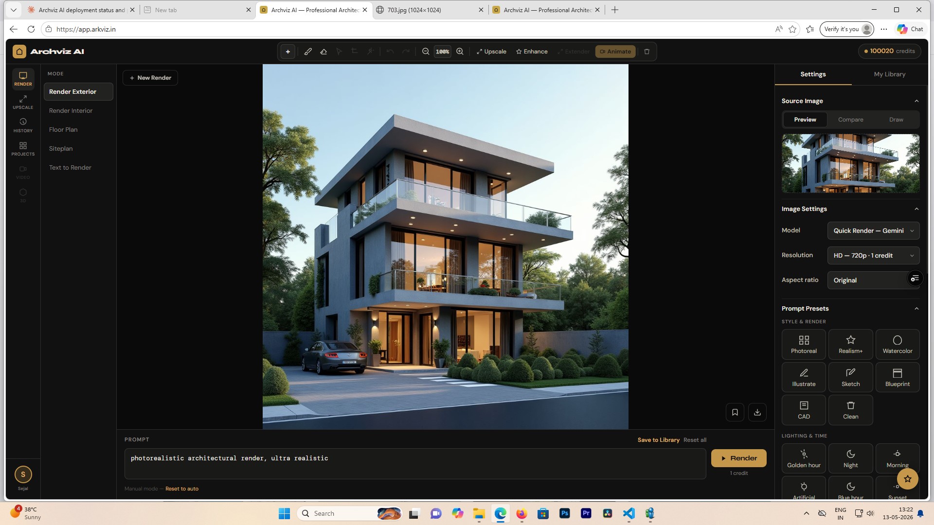 Text to Render example